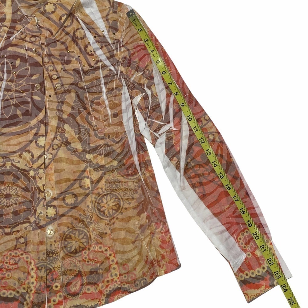 Reba Multicolored Printed Button Down Blouse - image 8